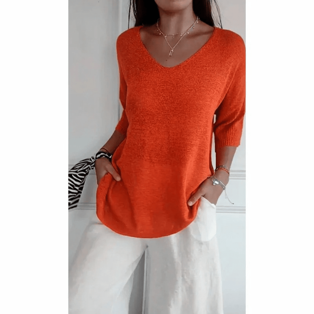 Chic V-neck Blouse - Stylish & Comfortable
