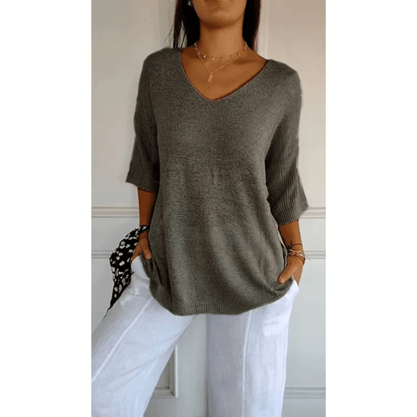 Chic V-neck Blouse - Stylish & Comfortable