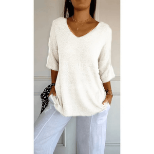 Chic V-neck Blouse - Stylish & Comfortable
