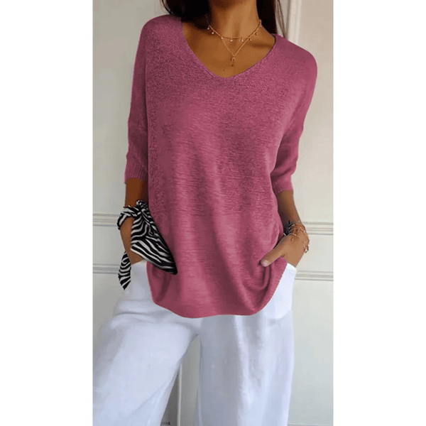 Chic V-neck Blouse - Stylish & Comfortable