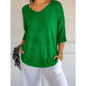 Chic V-neck Blouse - Stylish & Comfortable