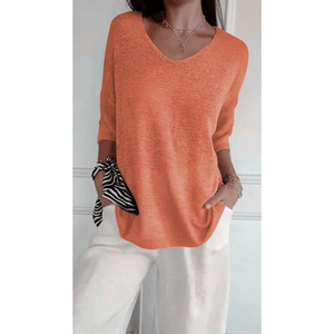 Chic V-neck Blouse - Stylish & Comfortable