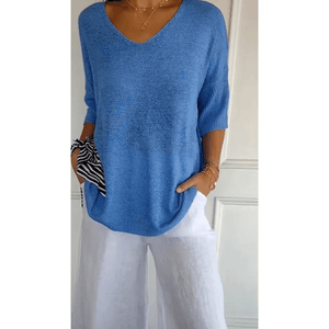 Chic V-neck Blouse - Stylish & Comfortable