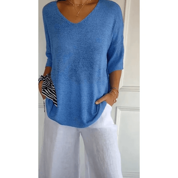 Chic V-neck Blouse - Stylish & Comfortable