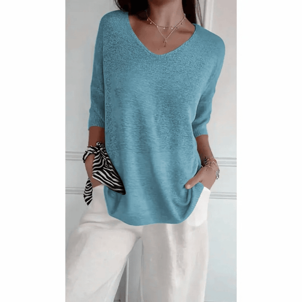 Chic V-neck Blouse - Stylish & Comfortable
