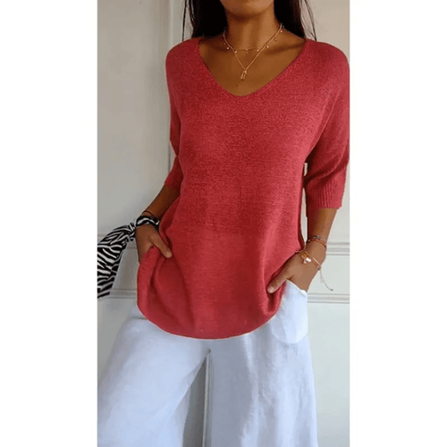 Chic V-neck Blouse - Stylish & Comfortable