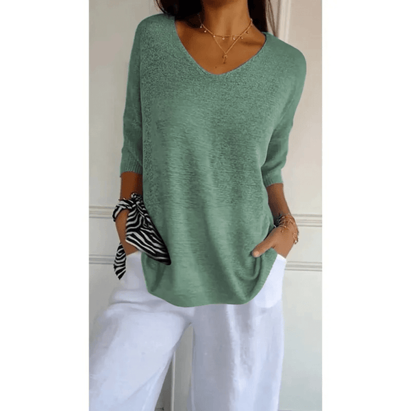 Chic V-neck Blouse - Stylish & Comfortable