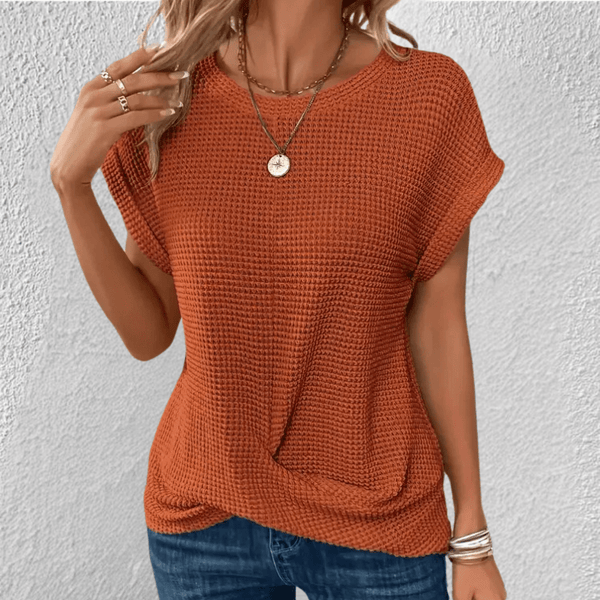 Soft Tummy-Control Waffle-Knit Top