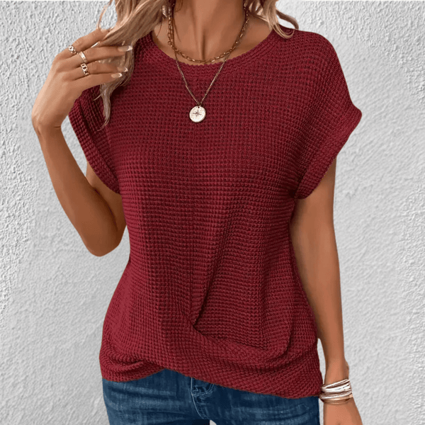 Soft Tummy-Control Waffle-Knit Top