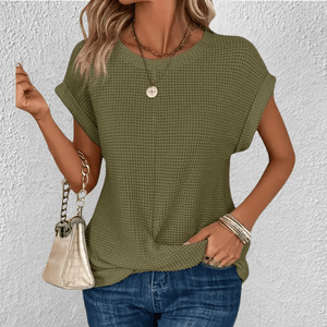 Soft Tummy-Control Waffle-Knit Top