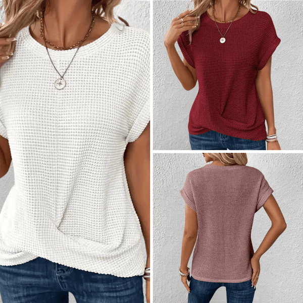 Soft Tummy-Control Waffle-Knit Top