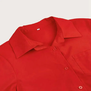 Women’s Relaxed Collared Shirt Dress with Pockets