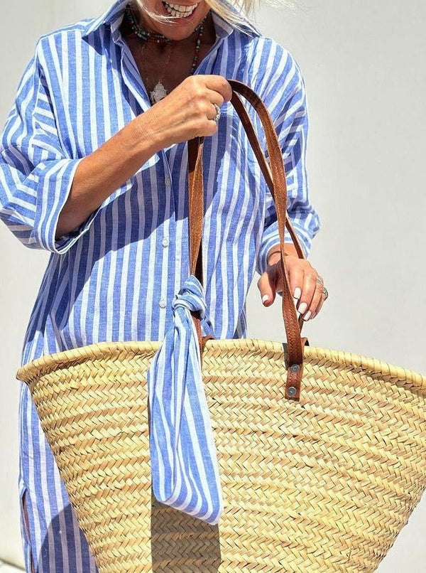 Stylish Striped Shirt Dress for Women