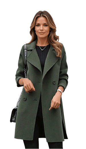 Women's Double-Breasted Mid-Length Coat