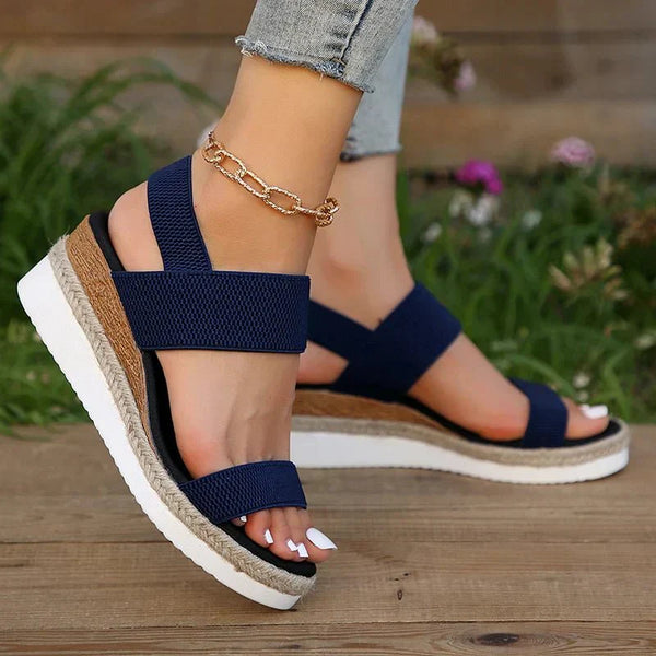 Comfortable Stretch Strap Platform Sandals