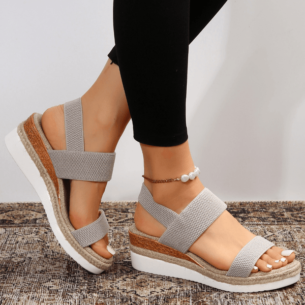 Comfortable Stretch Strap Platform Sandals