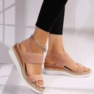 Comfortable Stretch Strap Platform Sandals