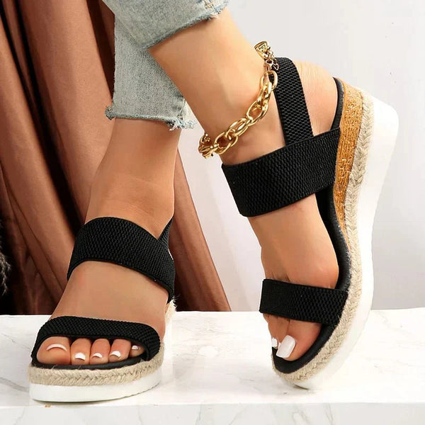 Comfortable Stretch Strap Platform Sandals