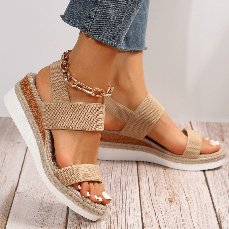 Comfortable Stretch Strap Platform Sandals