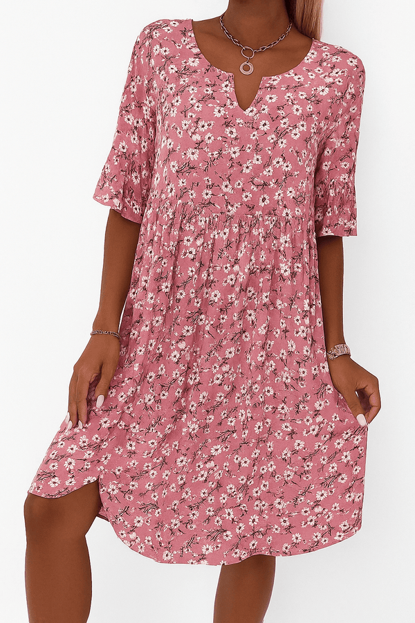 Elegant Floral Mini Dress with Flattering Fit