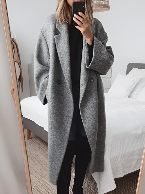 Women’s Oversized Double-Breasted Long Coat