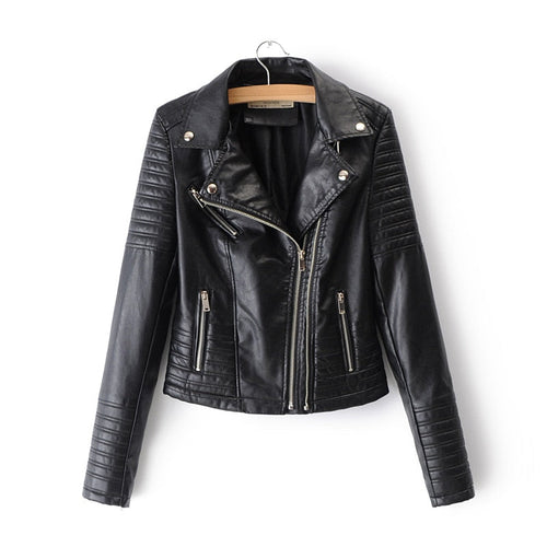 Women's Classic Biker Jacket with Timeless Moto Styling