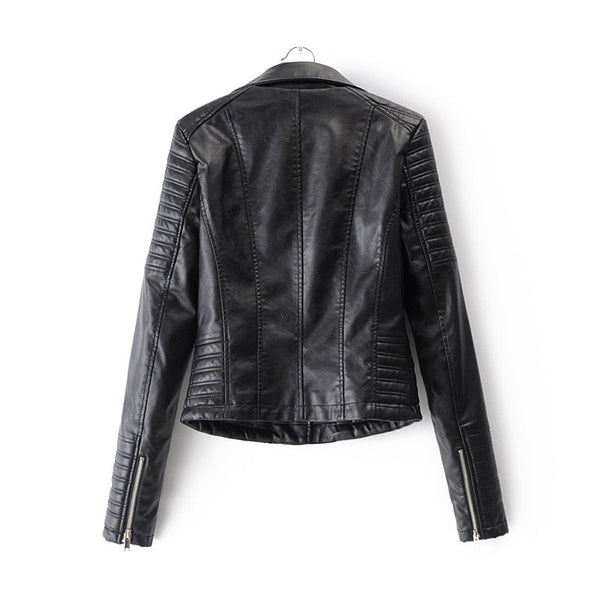Women's Classic Biker Jacket with Timeless Moto Styling