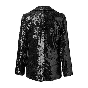 Women's Sequin Open-Front Blazer for Glamorous Style