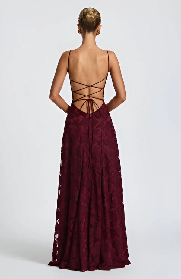 Women’s Lace Backless Maxi Evening Dress