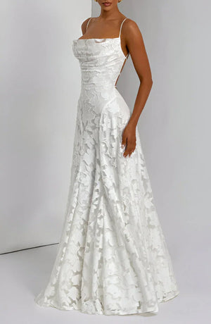Women’s Lace Backless Maxi Evening Dress