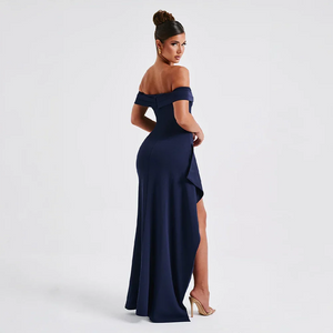 Women’s Off Shoulder High Slit Maxi Evening Dress