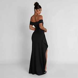 Women’s Off Shoulder High Slit Maxi Evening Dress