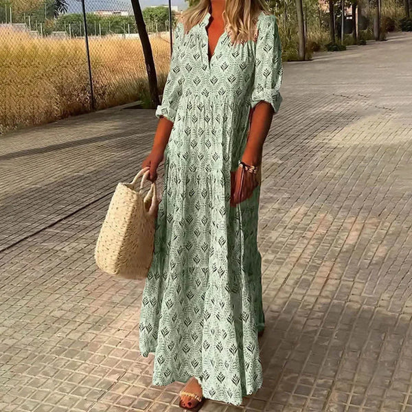 Boho Printed Loose Fit Maxi Dress for Women