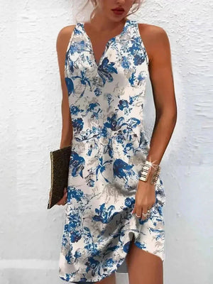 Boho Printed Sleeveless Mini Dress for Women