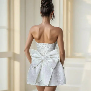 Women’s Strapless Bow Back Mini Party Dress