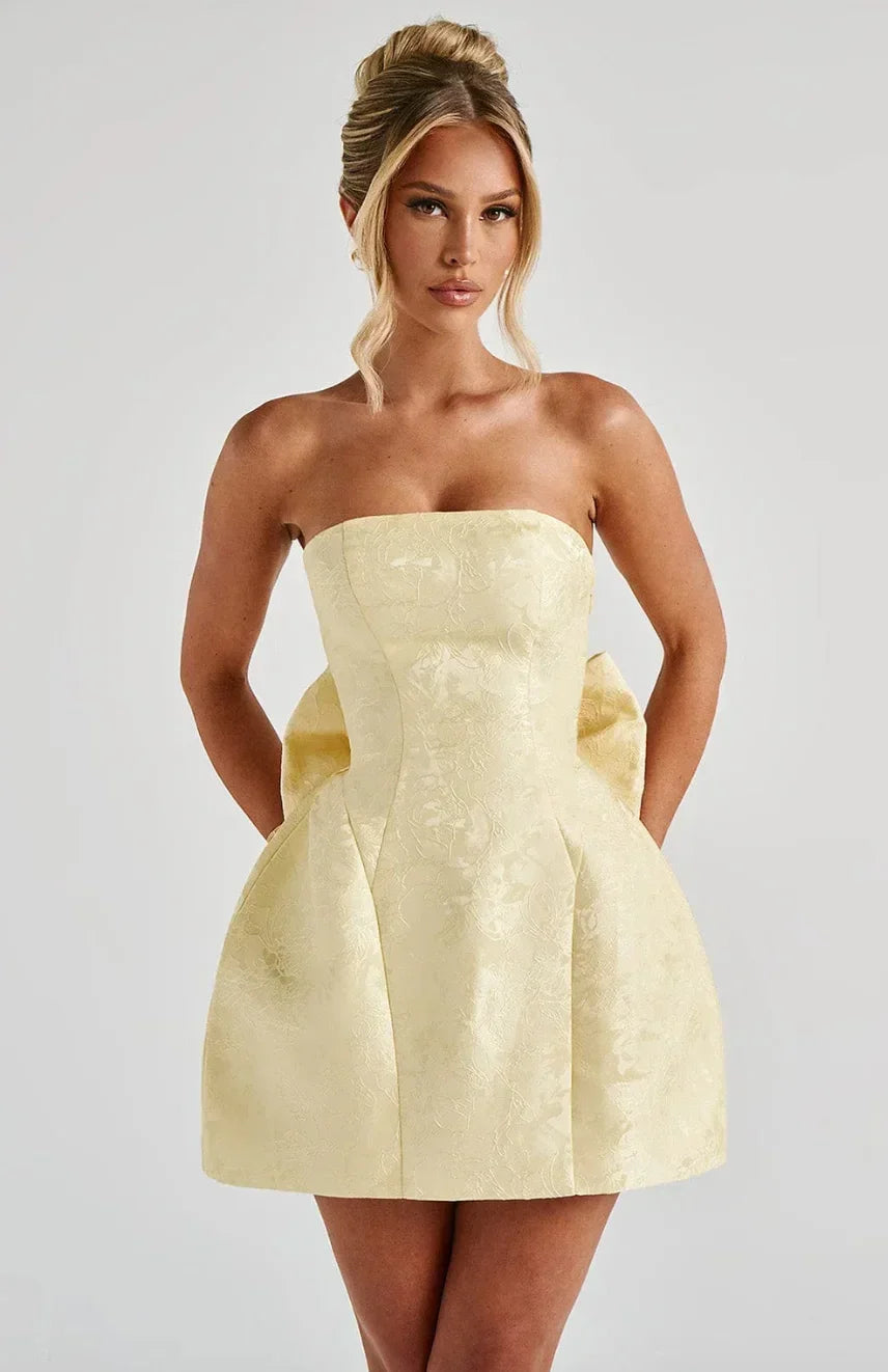 Women’s Strapless Bow Back Mini Party Dress