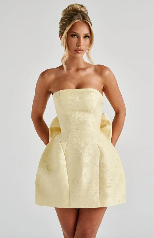 Women’s Strapless Bow Back Mini Party Dress