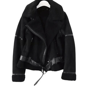 Warm Shearling Aviator Jacket Stylish