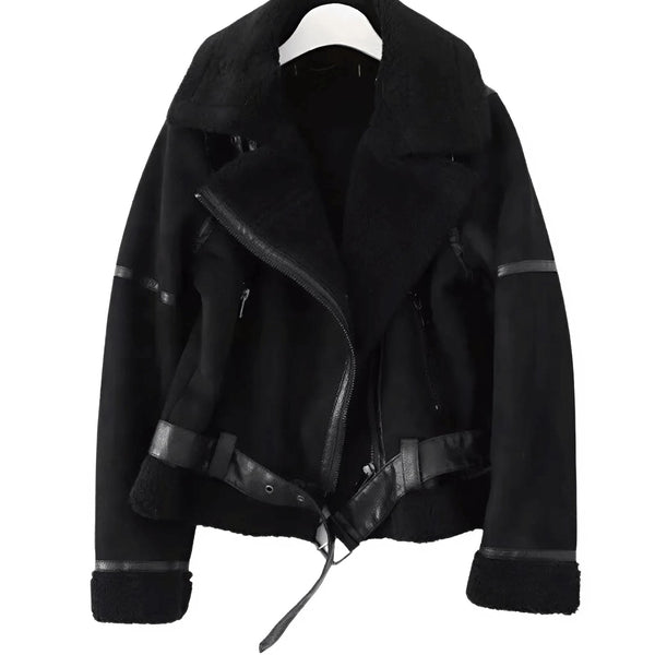 Warm Shearling Aviator Jacket Stylish