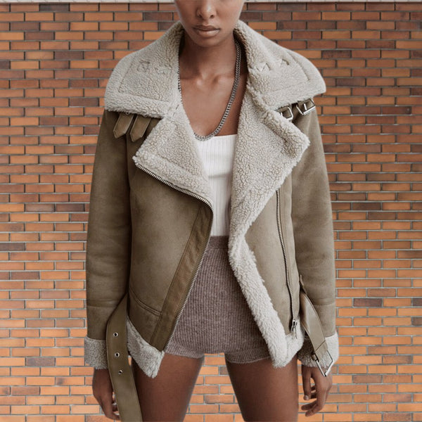 Warm Shearling Aviator Jacket Stylish