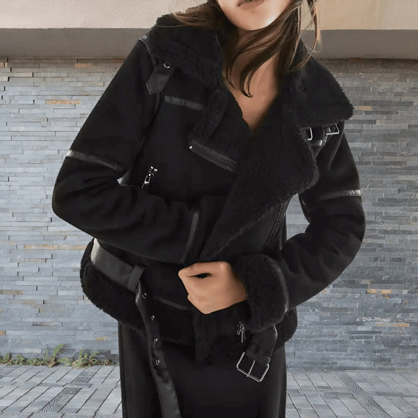 Warm Shearling Aviator Jacket Stylish