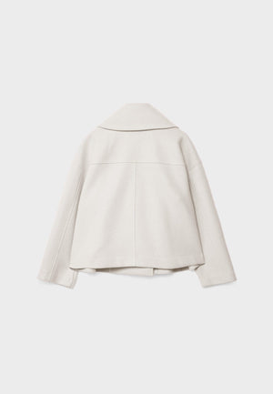 Women’s Cropped Double Breasted Jacket with Wide Lapel Collar