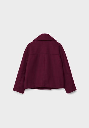 Women’s Cropped Double Breasted Jacket with Wide Lapel Collar