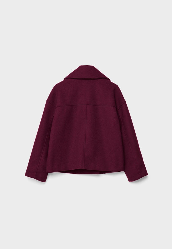Women’s Cropped Double Breasted Jacket with Wide Lapel Collar
