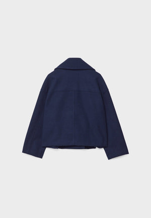 Women’s Cropped Double Breasted Jacket with Wide Lapel Collar