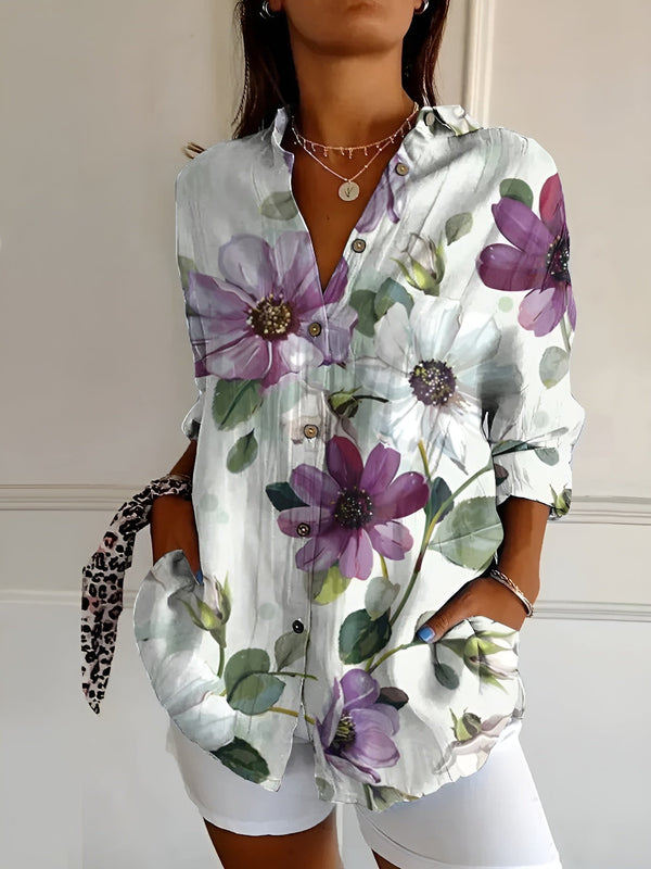 Chic Long Sleeve Women's Button Down Shirt