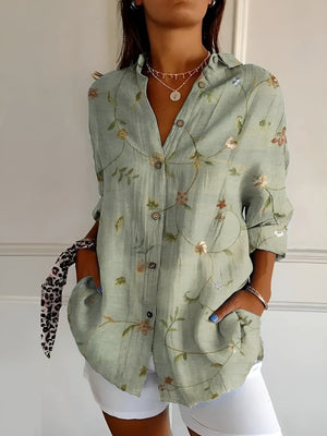 Chic Long Sleeve Women's Button Down Shirt