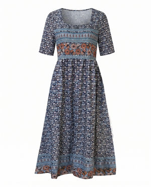 Women's Bohemian Mosaic Midi Dress