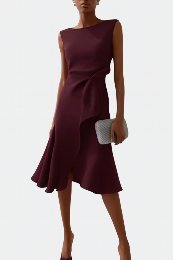 Elegant Women's Sleeveless Wrap Midi Dress