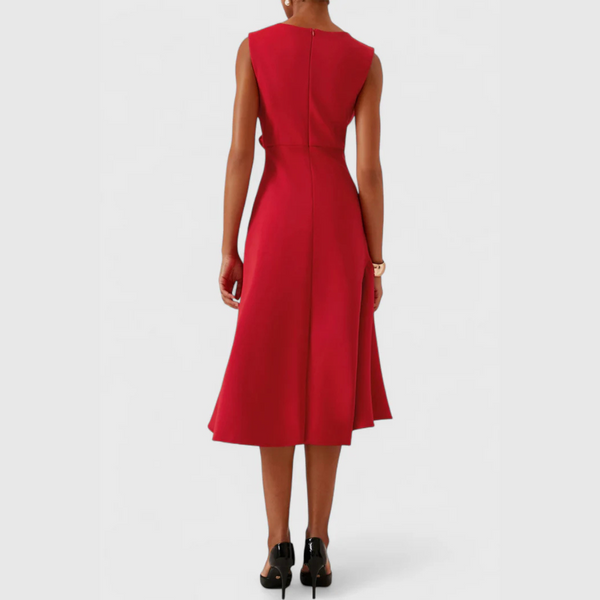 Elegant Women's Sleeveless Wrap Midi Dress